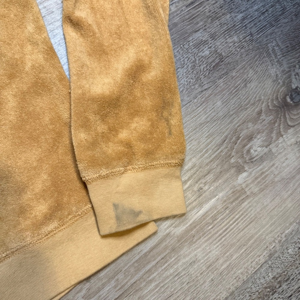 Juicy Couture Vintage Velour Zip Up Hoodie Tan Camel J Pull Y2K Made in USA L - Picture 6 of 6
